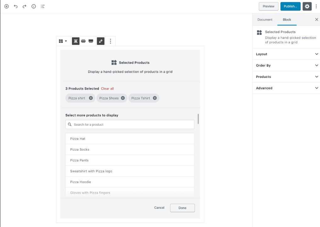 WooCommerce products blocknew