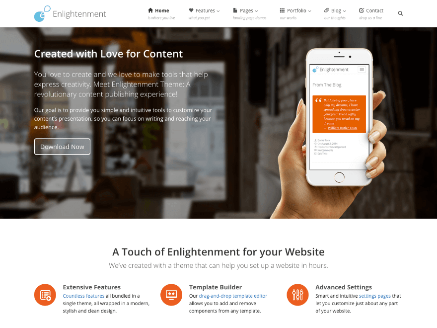 enlightenment Free WordPress Theme