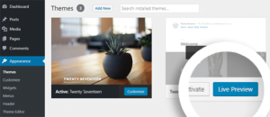 Preview new theme with WordPress Customizer