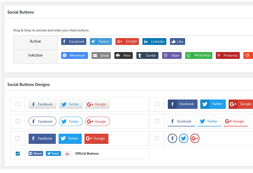 Simple Social Buttons