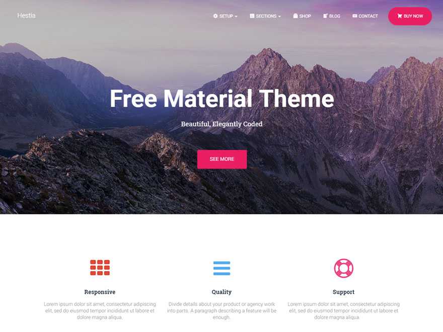 Hestia wp theme