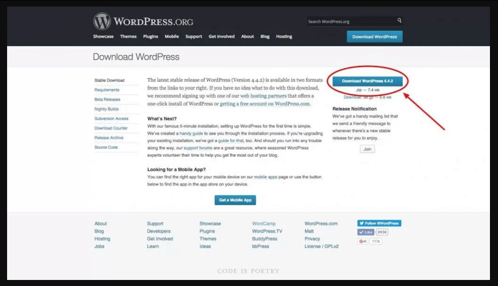 Download wordpress