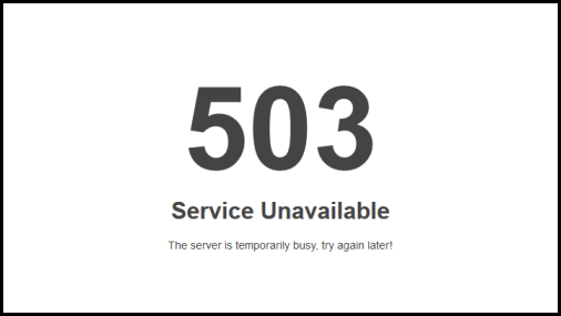 error 503 service unavailable